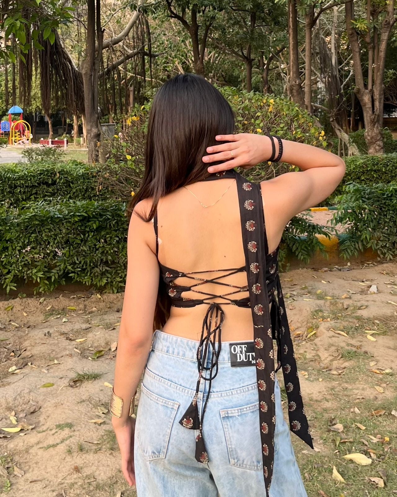 इनाया Top ✨ (Midnight Tie-Up Top)