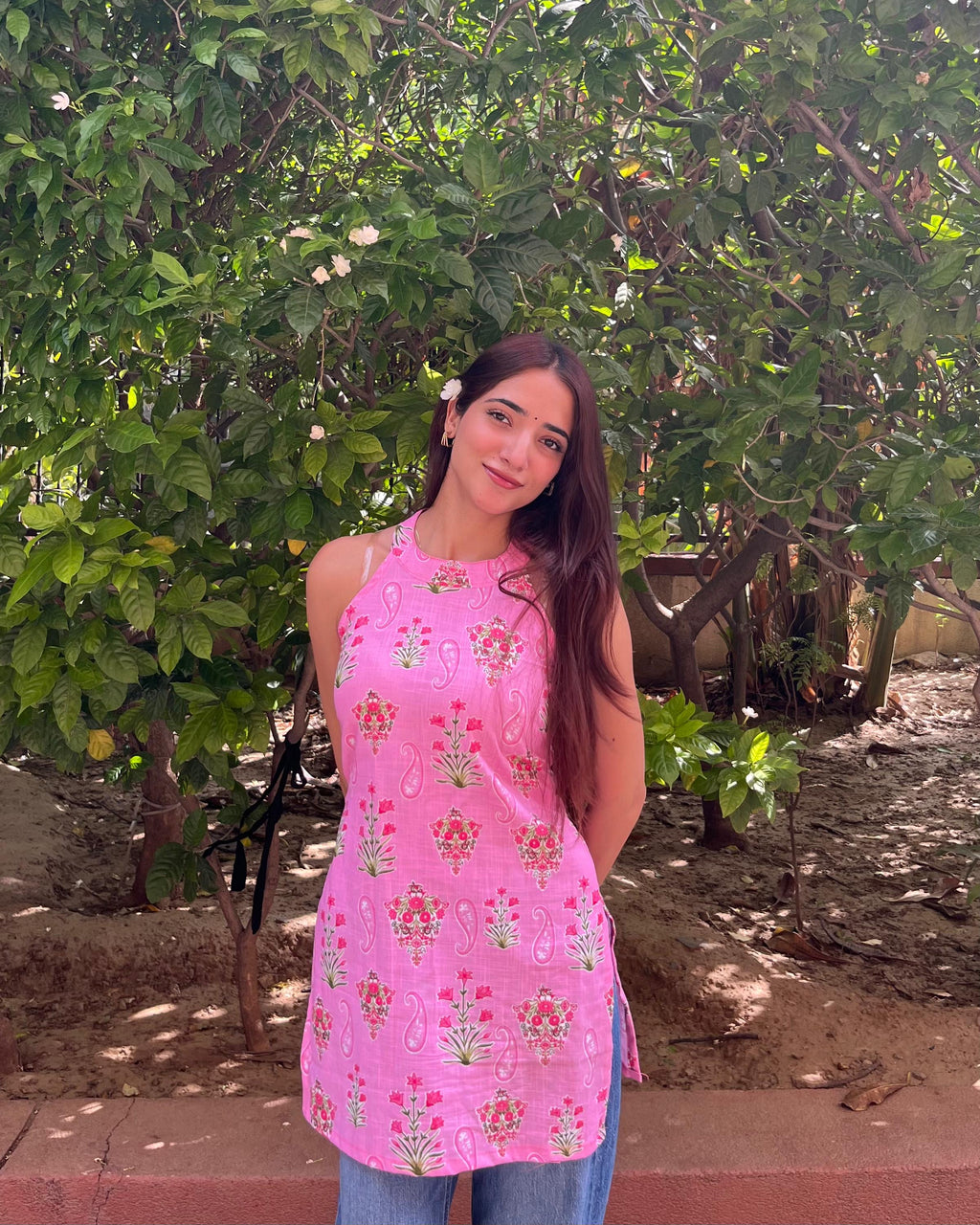 दिलरुबा Kurti 💖 (Blush Blossom Halter Kurti)