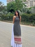 ग़ज़ल Kurti 🎶 (Midnight Bagru Halter Kurti)