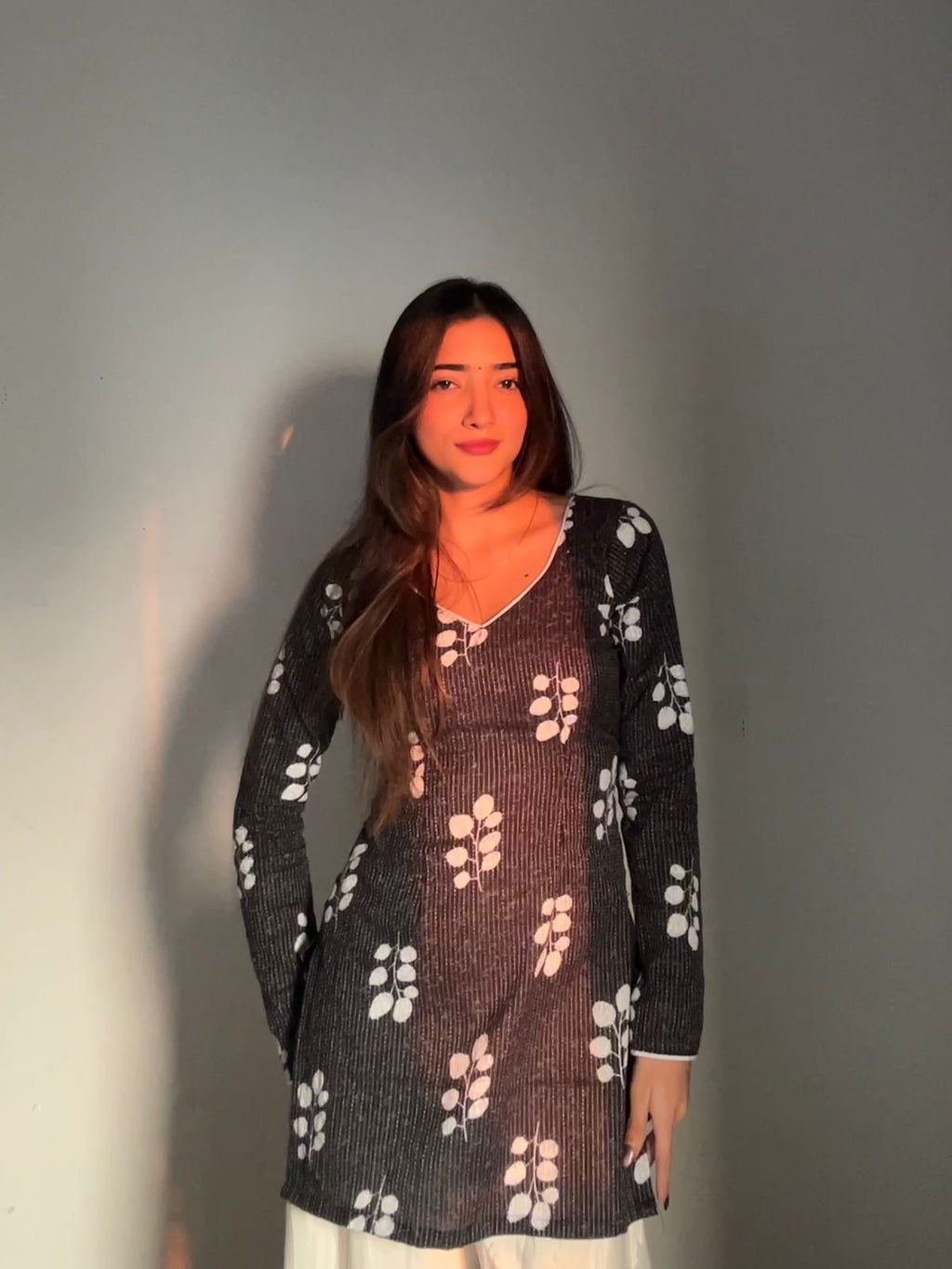 नूर kurti ✨ (Charcoal Glow Kantha Kurti)  |  Buy 2–4 Kurtis & Save Up to 40% Off