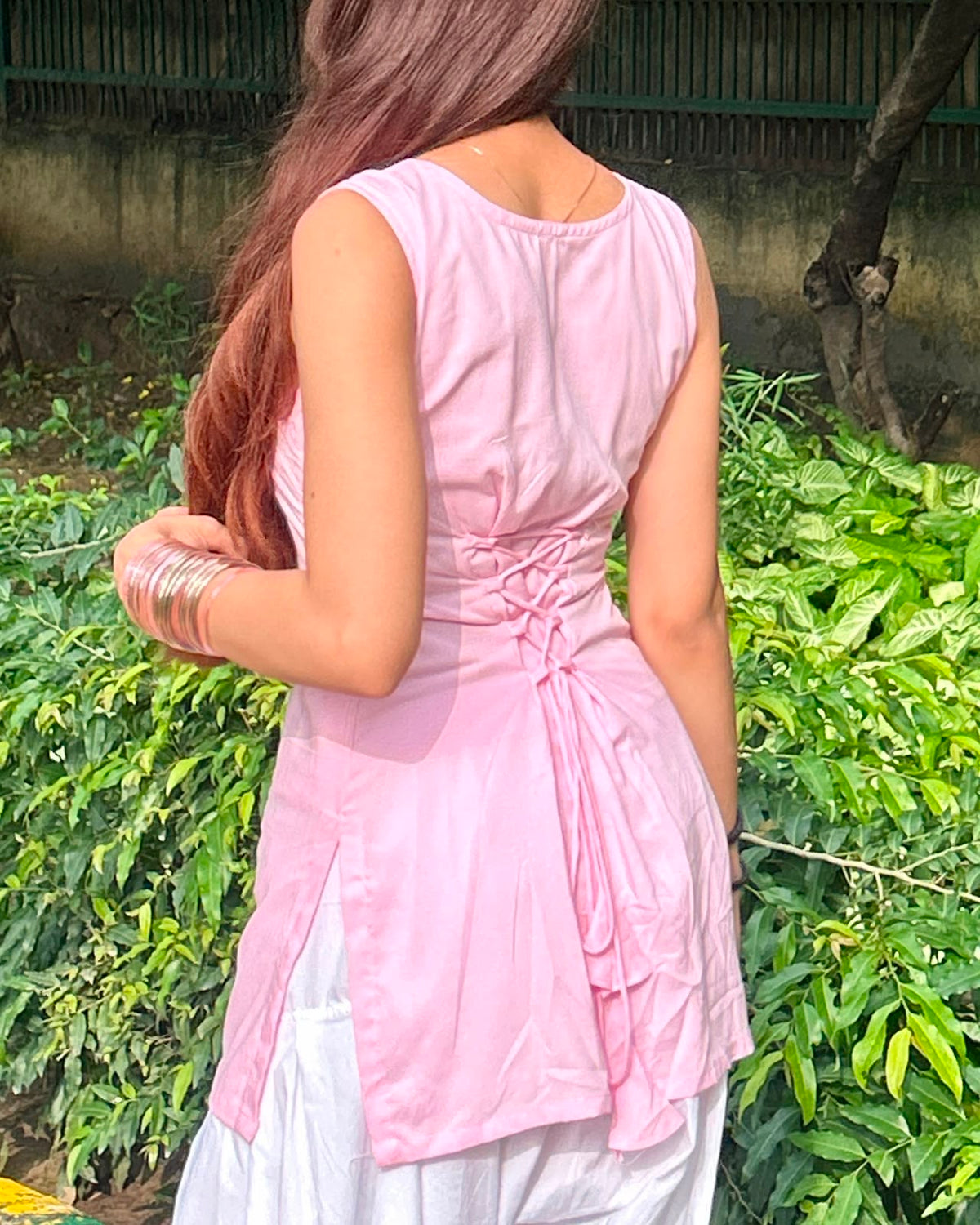 गुलपरी Kurti 🌸 (Blush Pink Back-Tie Kurti)