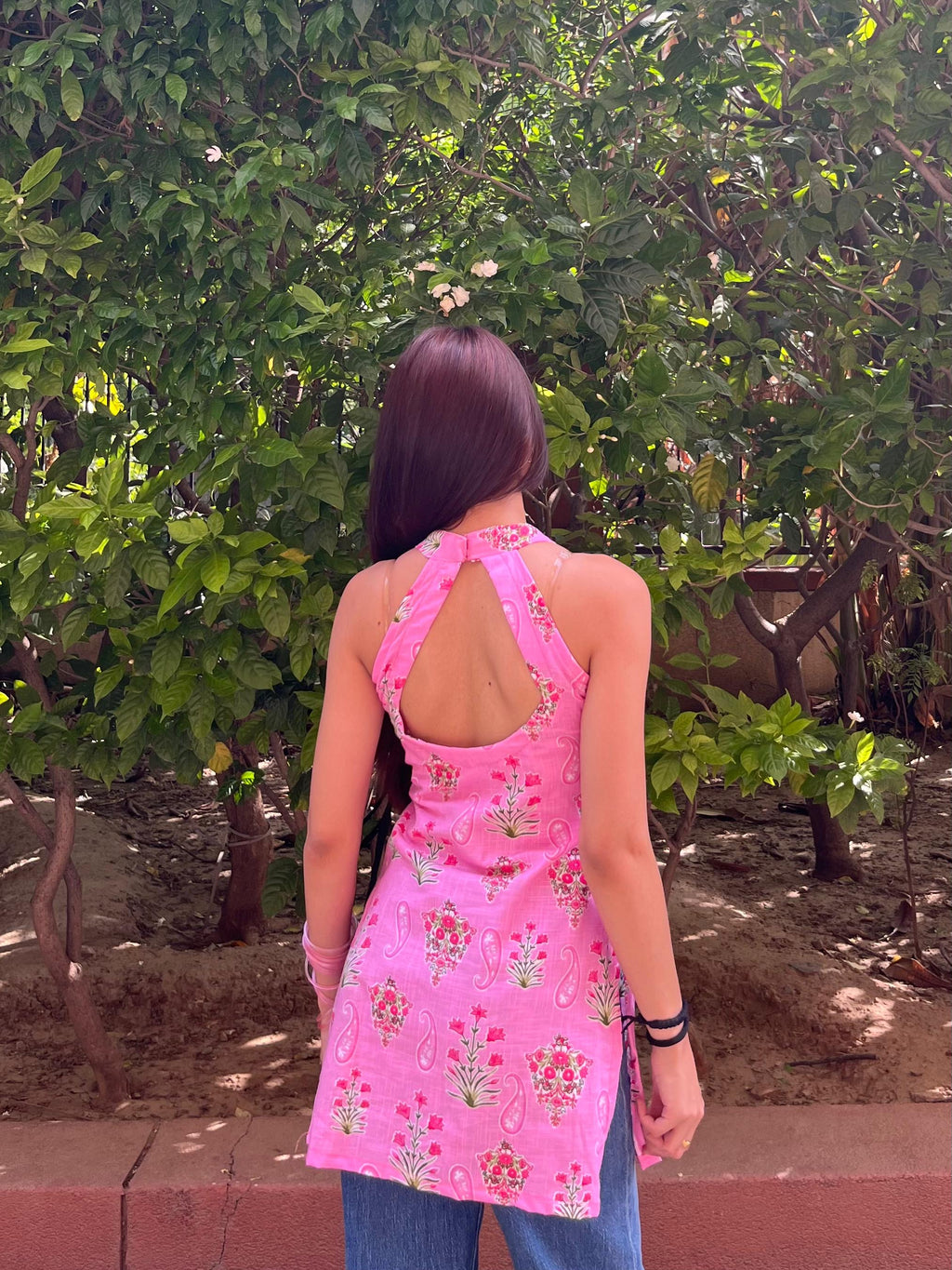 दिलरुबा Kurti 💖 (Blush Blossom Halter Kurti)