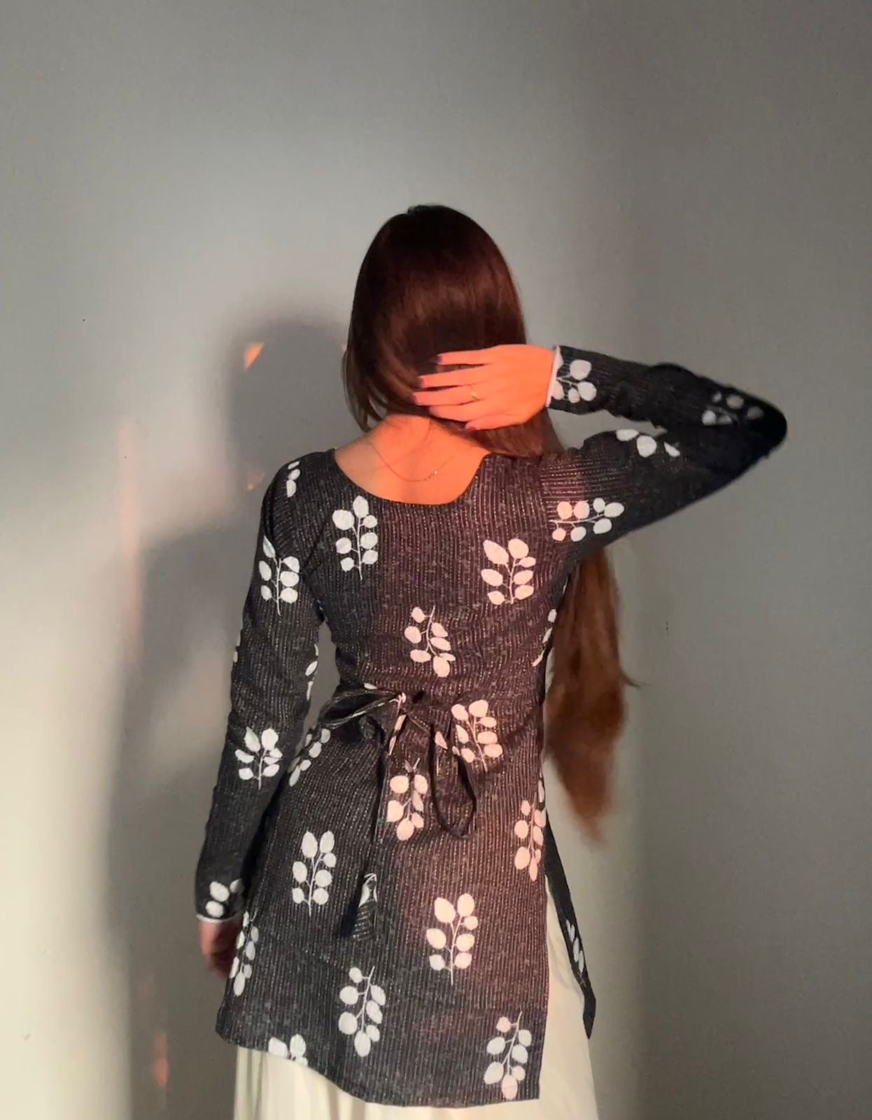 नूर kurti ✨ (Charcoal Glow Kantha Kurti)  |  Buy 2–4 Kurtis & Save Up to 40% Off